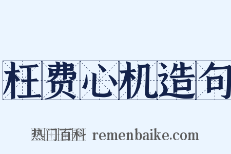 枉费心机造句是什么意思的图片